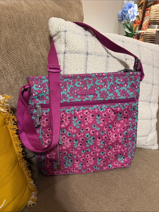 Vera Bradley Handbags - Vera Bradley Pink and Teal Floral Crossbody Bag